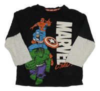 Černé triko s šedými rukávy - Avengers Marvel