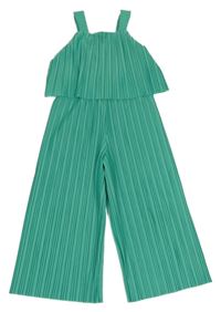Zelený plisovaný kalhotový overal C&A