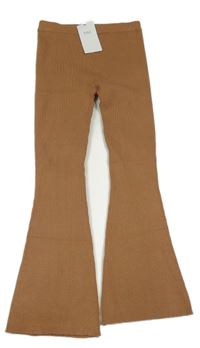 Nové - Béžové žebrované flare kalhoty M&S