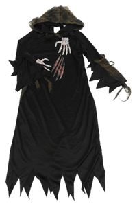 Kostým - Černý plášť s kapucí - smrtka