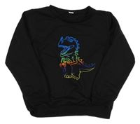Černá mikina s dinosaurem 