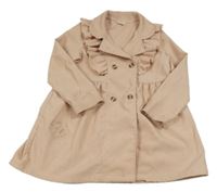 Světlerůžový kabát s volánkem 