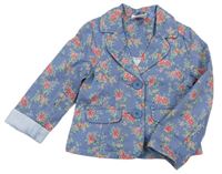 Modré květované plátěné sako John Lewis