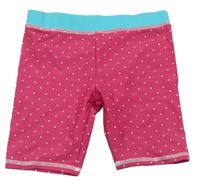 Růžovo-tyrkysové nohavičkové plavky s puntíky Topolino