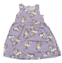 Lila bavlněné šaty s jednorožci H&M