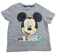 Šedé melírované tričko s Mickeym zn. Disney 