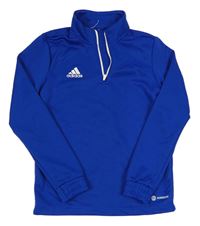 Kobaltově modrá funkční sportovní mikina s logem Adidas 