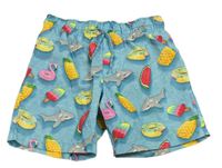 Modré plážové kraťasy se žraloky Primark