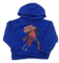 Kobaltově modrá mikina se Spider-manem a kapucí Marvel