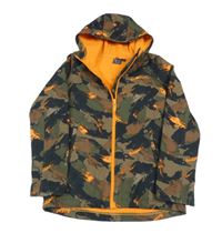 Béžovo-černo-oranžová army šusťáková bunda s kapucí Mountain Warehouse