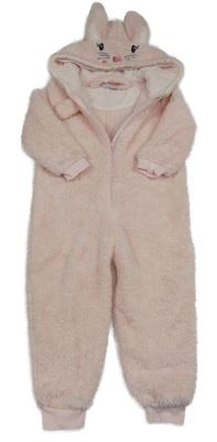 Světlerůžová chlupatá kombinéza s králíčkem Kiki&Koko