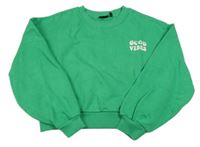 Zelená crop mikina s nápisem Cars 