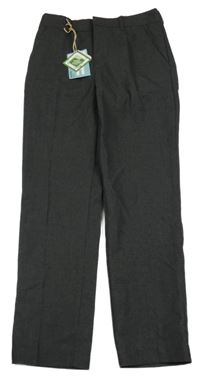 Nové - Tmavošedé slavnostní kalhoty s puky L&D