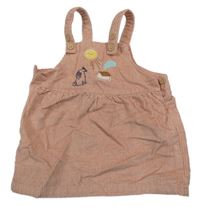 Broskvové manšestrové šaty se zajíčkem M&S