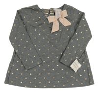 Nové - Šedá mikina s mašlí a hvězdičkami Catherine Malandrino