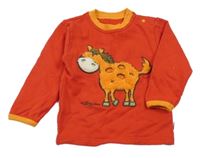 Červeno-oranžová mikina s žirafou Jako-o