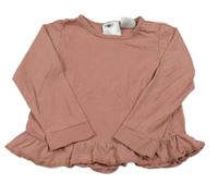 Starorůžové triko s volánky H&M