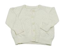 Bílý děrovaný propínací svetr H&M