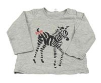 Šedé melírované triko se zebrou H&M