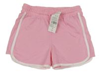 Nové - Růžové teplákové kraťasy s proužky F&F