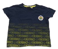 Tmavomodré tričko s nápisy LC Waikiki