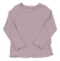 Lila žebrované triko Shein