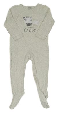 Šedý melírovaný overal se zebrami Tu