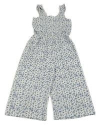 Bílý kalhotový culottes květovaný overal Primark