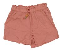 Korálové lněné kraťasy C&A