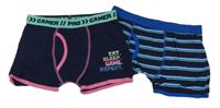 2x - Tmavomodré boxerky s proužky Primark