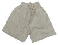 Béžovo-bílé pruhované plátěné kraťasy