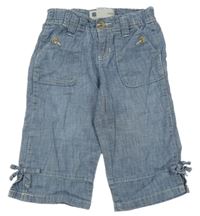 Modré plátěné capri kalhoty GAP