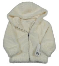 Nové - Smetanová chlupatá podšitá buna s kapucí F&F