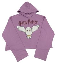 Lila crop mikina s Hedvikou a kapucí H&M