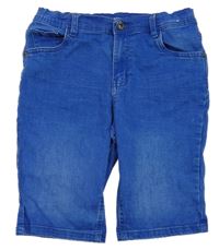 Modré teplákové skinny riflové kraťasy Denim Co.