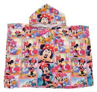 Barevné vzorované osuškové pončo s Minnie a kapucí Disney