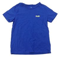 Cobaltově modré tričko s nápisem zn. H&M