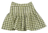 Smetanovo-černo-světležlutá kostkovaná sukně New Look