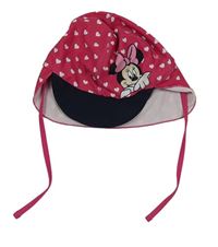 Malinovo-tmavomodrá UV zavazovací kšiltovka s Minnie a srdíčky George