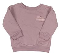 Starofialová mikina s nápisy a srdíčky PRIMARK