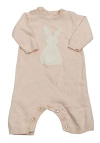 Světlerůžový pletený overal se zajíčkem mamas&papas