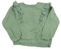 Olivová oversize mikina s krajkou George