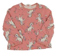 Korálové mikinotriko s jednorožci H&M