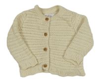 Smetanový ažurový propínací svetr F&F