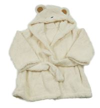 Smetanový froté župan s kapucí - medvídek M&S