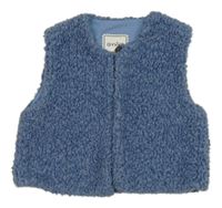 Modré melírované huňaté podšité bolérko GYMP