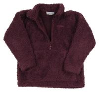 Tmavovínová huňatá funkční mikina s kapsou CRAGHOPPERS