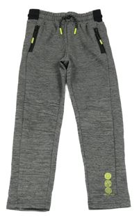 Šedo-černé melírované thermo tepláky s potiskem PRIMARK