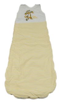 Žluto-bílý pruhovaný zateplený spací pytel s Tygrem Disney