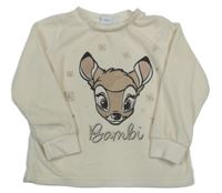 Smetanová plyšová mikina s Bambim Disney